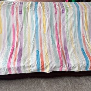 Pottery Barn Kids Kayla Watercolor Paint Rainbow Stripe Twin 68x86